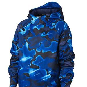 Nike Boy's Therma Printed Hoodie (Royal/Blue) L